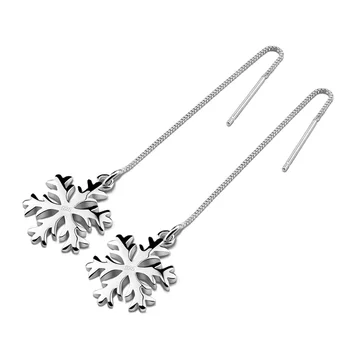 

2020 New Ear line snowflake Tassel Earring For Women Fashion 925 sterling silver Pendant Geometric Stud Earrings Jewelry