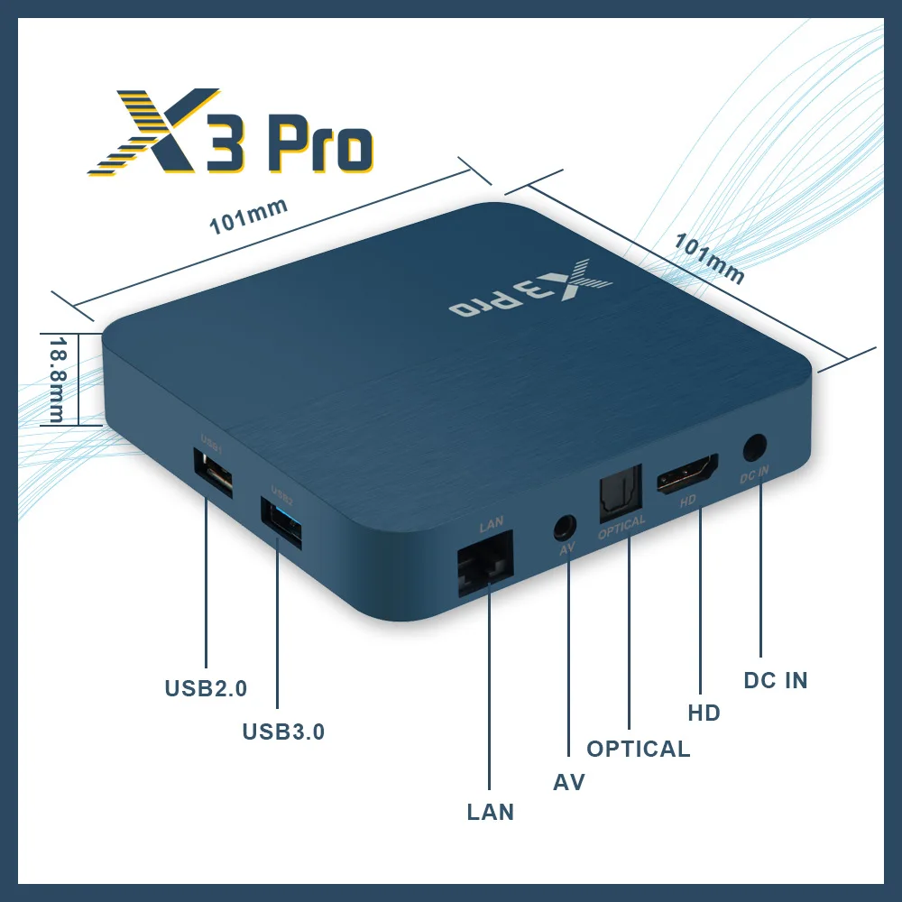 X3Pro Android TV Box Amlogic S905W 2G/16G 4G /32G WiFi Smart 4K Set Top Box S905W X3 PRO media player