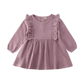 

1-3Years Toddler Baby Kid Girls Dress Long Sleeve Ruffle Party Dresses For Girls Autumn Spring Costumes Clothes
