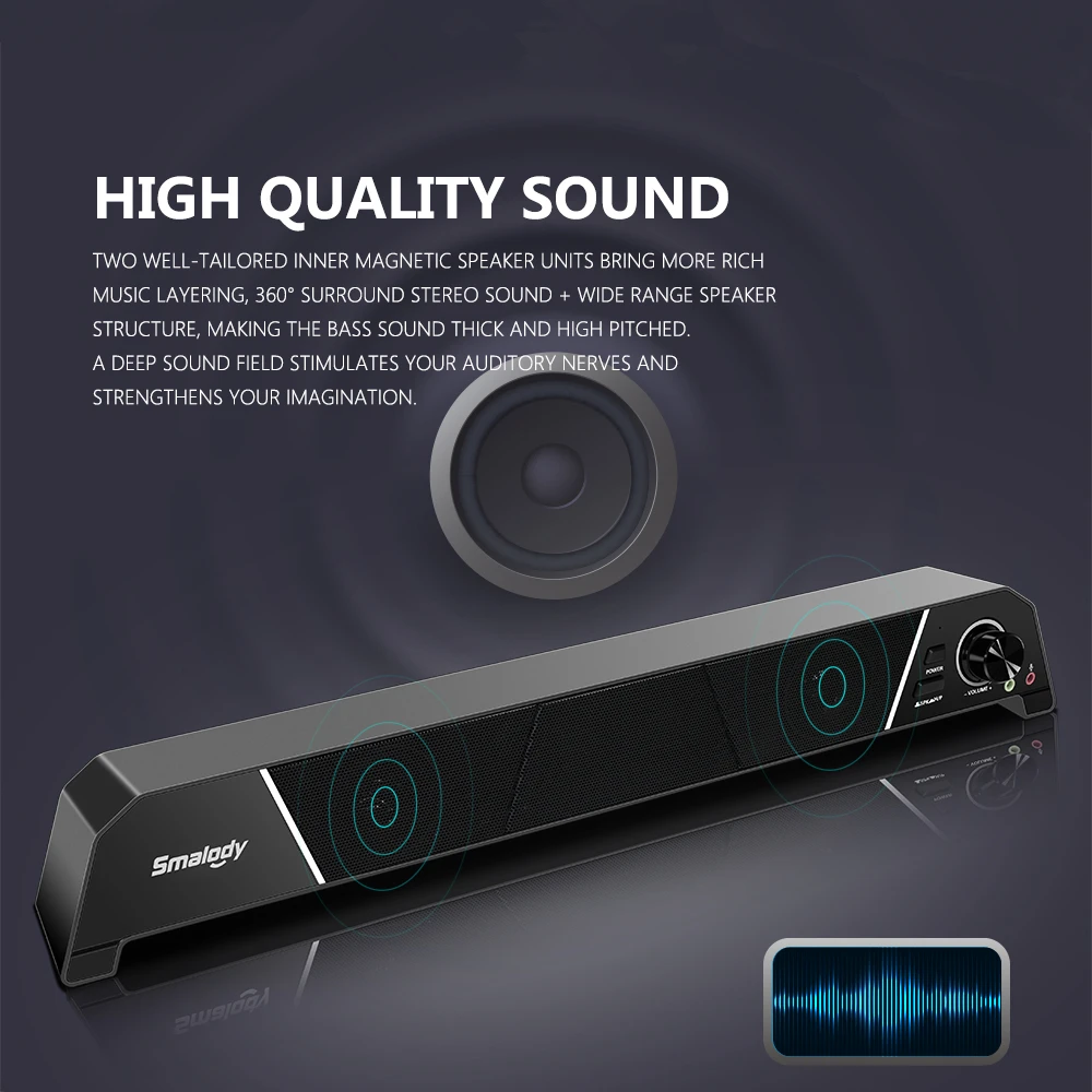 Computer Speaker Home Theater High Power Sound Blaster USB Audio Dual Speaker Subwoofer Multimedia Speaker HIFI Power Speaker