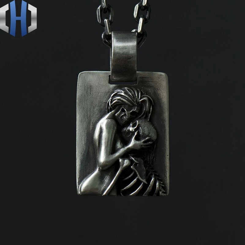 

Original Design Handmade Silver Eternal Love 925 Silver Enamel Necklace Pendant Personality Pendant