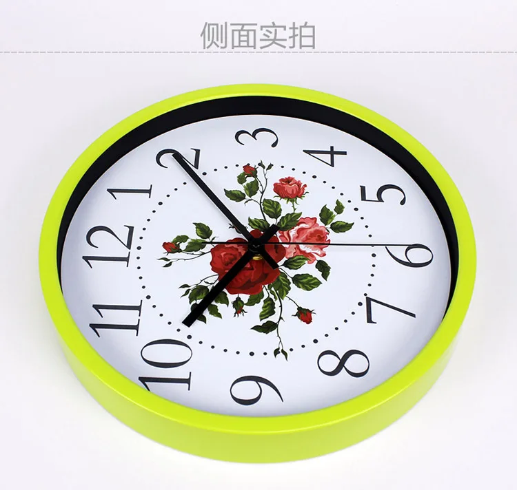 Sweep Suzuki Mute Hotel Electronic Clock-Style Pastoral Style Living Room Wall Clock Metal Candy-Colored Office Clock
