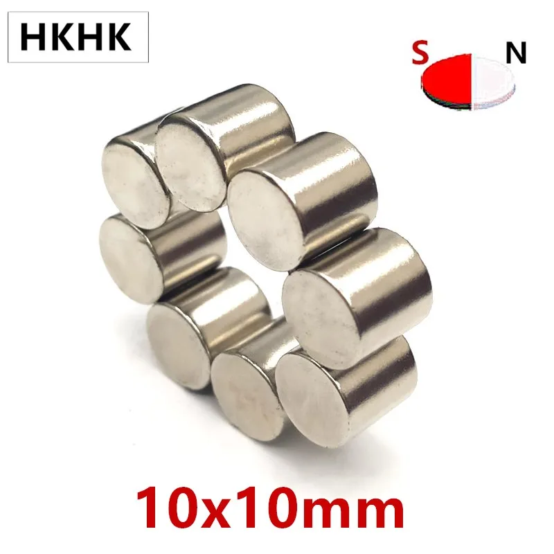 Ímã diametricamente de neodímio 10x10mm, ímã de neodímio diametrônico 10mm x 10mm