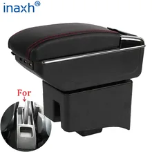 Boîte de rangement de pièces d'accoudoir de voiture, boîte de rangement d'accessoires de voiture avec USB, pour Volkswagen POLO AMEO