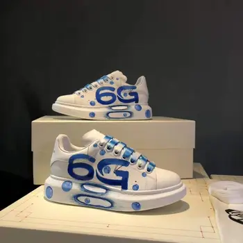 

Women Leather Shoes 2020 Spring Autumn sneakers Mens New Fashion Graffiti Color Matching Brand Casual Sports Shoes