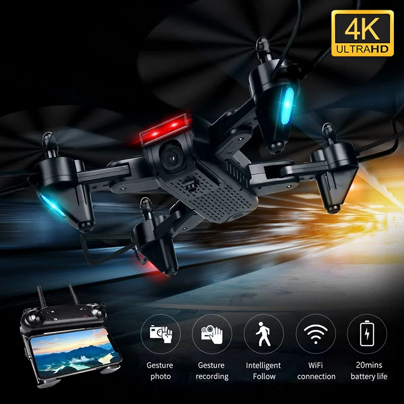 2020 New Quadcopter Follow me Helicopter RC Global Drone 4K Camera Drone FPV Optical Flow Drones with Camera HD S621 Drone Toys