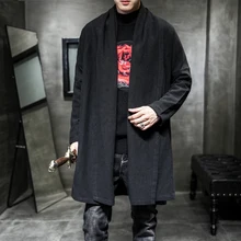 Кимоно кардиган мужской длинный плащ японский халат мужской Самурай Косплей азиатская одежда онлайн Китайский магазин хаори кимоно FF2433