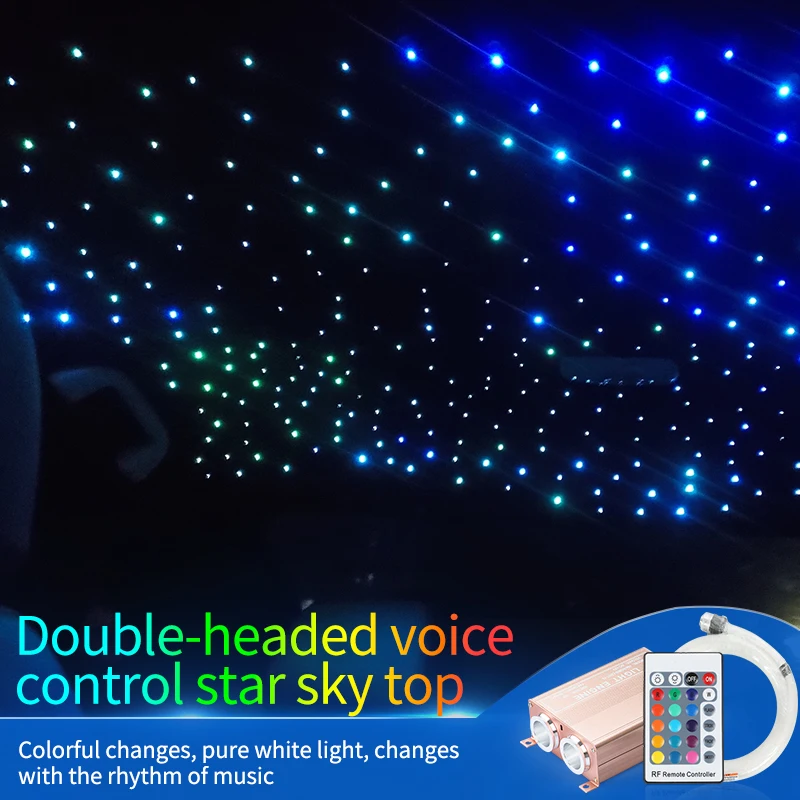 

Автомобиль звездное небо Крыша Двойная Головка Голосовое управление источник светильник локомотив Модифицированная атмосферсветильник красочная крыша автомобиля заполнена звездами