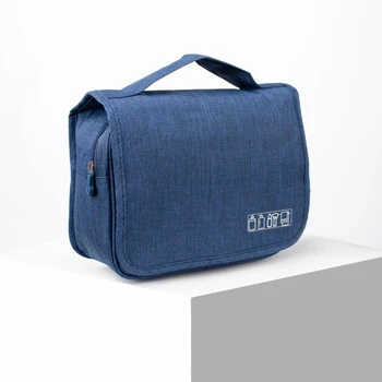 

Toiletry bag, zippered compartment, with a hook, blue