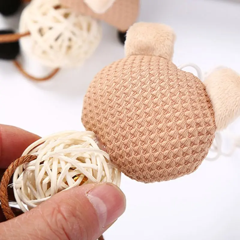 Питомец кошка колокольчик Игрушка портативный Sepaktakraw котенок Интерактивная игровая веревка Забавные игрушки T8WB