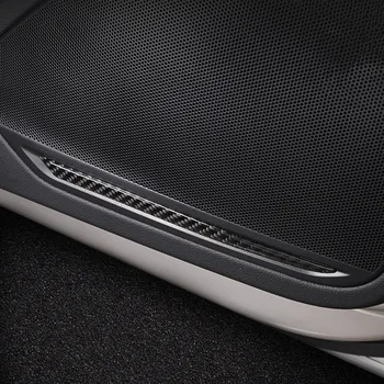 

Carbon Fiber Car Door Audio Speaker Trim Strips 4Pcs For Audi A4 B9 2017-2019 Auto Interior Accessories