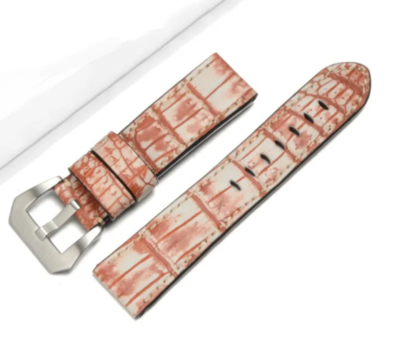 DOM Crocodile Genuine Leather Strap Watch Band for Men Watchband 22 24 26mm Watch Strap Alligator Leather Watch Belt Blue