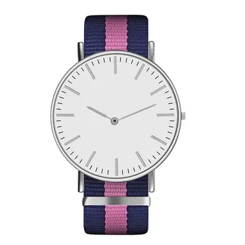 

Hot Ultra Slim Quartz Watch Simple Nylon Band Relogio Masculino Fashion woman men Wristwatches 18 Styles