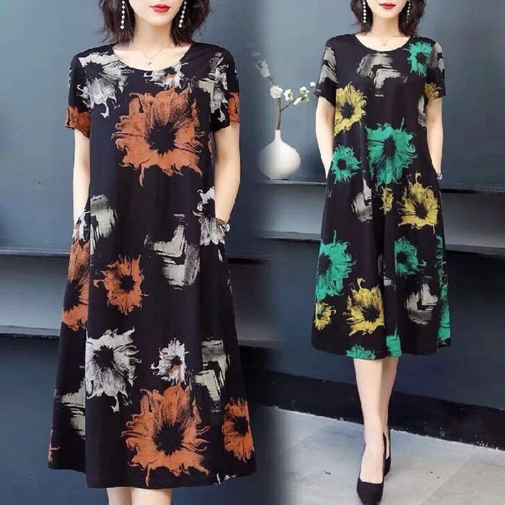 anchos de estilo extranjero para mujer, vestido de verano holgado con 2022|Vestidos| - AliExpress