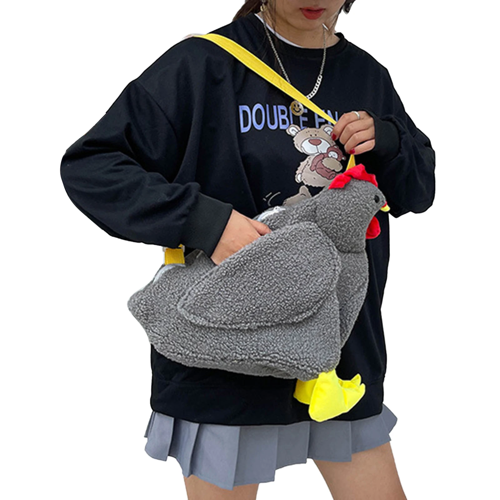 Women Handbags Crossbody Bags Plush Crossbody Purse Cute Cartoon Chicken Shoulder Bag Party Work Travel Satchel For Women Girls