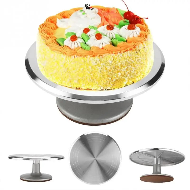 

10 Inch Cake Turntable Anti-Skid Aluminum Rotating Cake Decorating Stand Rotary Table Kitchen DIY Pastry Baking Tools