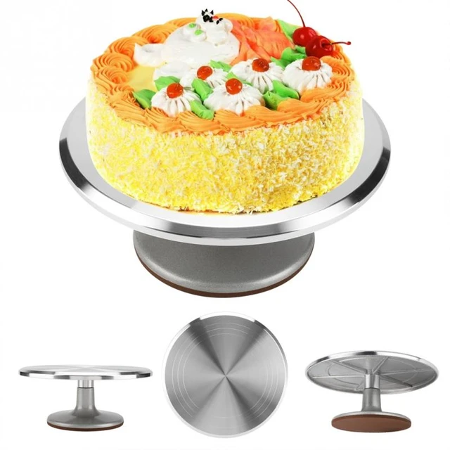 9 Inch Cake Turntable Anti-Skid Aluminum Rotating Cake Decorating