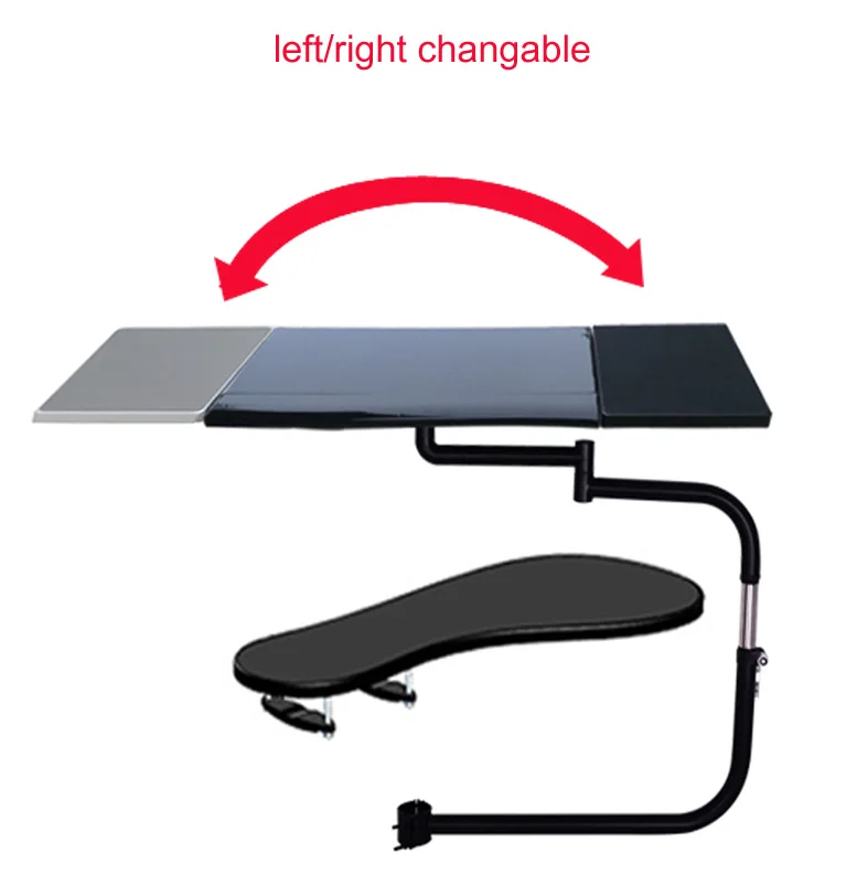 Suporte de Mesa de Aço 20kg + Cadeira D-montagem Multifuncional Movimento Completo Quadrado Teclado Suporte Portátil Inoxidável Braçadeira Mouse Pad Ok330 - Image 6
