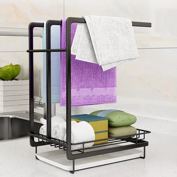 

Kithcen Sink Hanging Multifunctional With Drain Pan Sponge Holder Wall Mounted Hotel Brush Dishcloth Rack Organizer Household