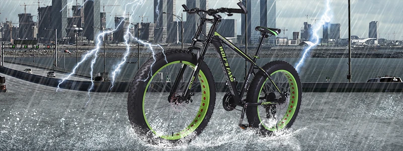 Wolf's fang Bicycle Folding Mountain bike 26 inch New 21 speed Road bikes Fat Snow Bike Alloy wheels bicycles Mechanical dua dis