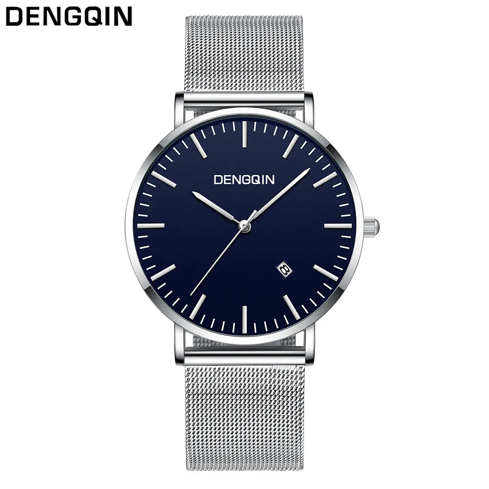 

Simple Male's Watch Anlog Quartz Date Mans Watches Fashion Precision Scale Stainless Steel Dial Strap Men's Wrist Watches reloj