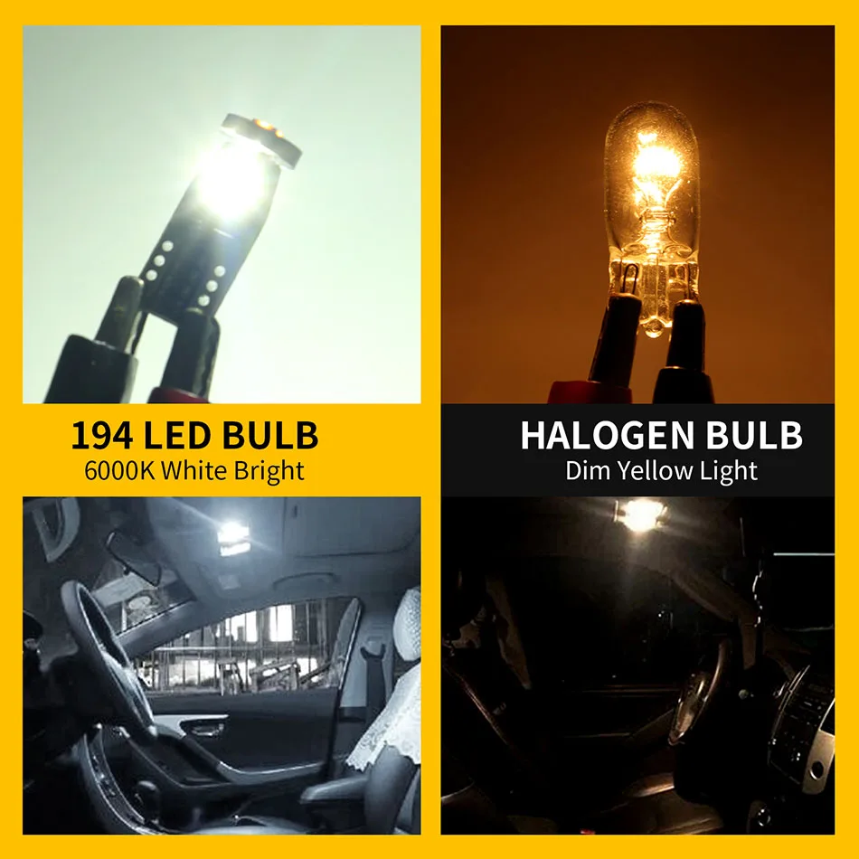 LED ĵ���� W5W LED ���� 168, 194 6000K ��� ��ȣ ����, �� ���� ��ȣ�� ����, �ڵ��� ���׸��� ����, �ڵ��� 12V, T10, 10 ��