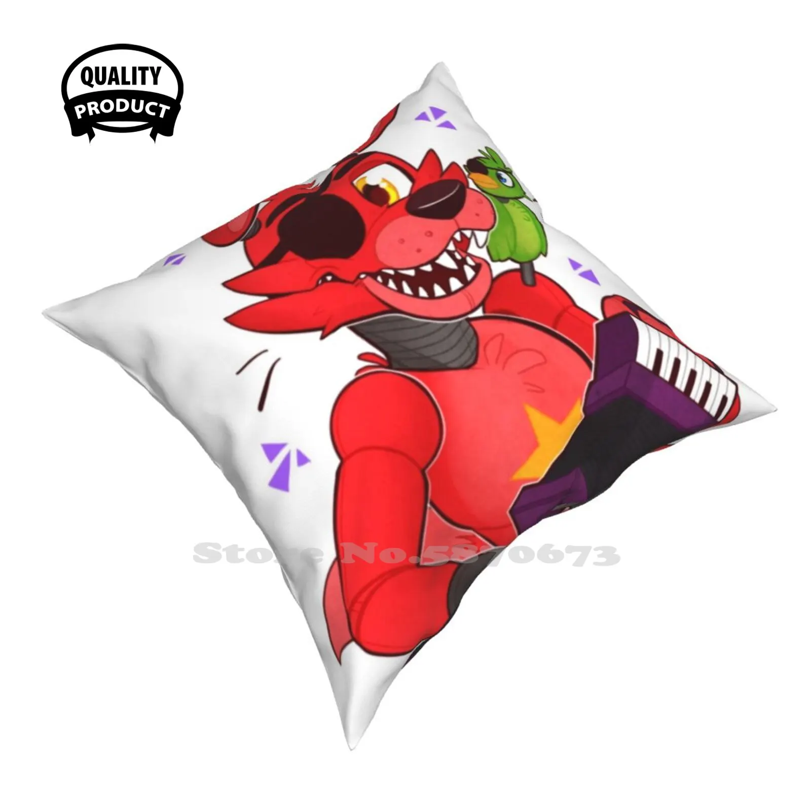 Rockstar Foxy - Me Bird Likes Ya' Pillowslip Pillowcase Rockstar Foxy Ucn Ultimate Custom Night Fnaf Fnaf Rockstar Foxy