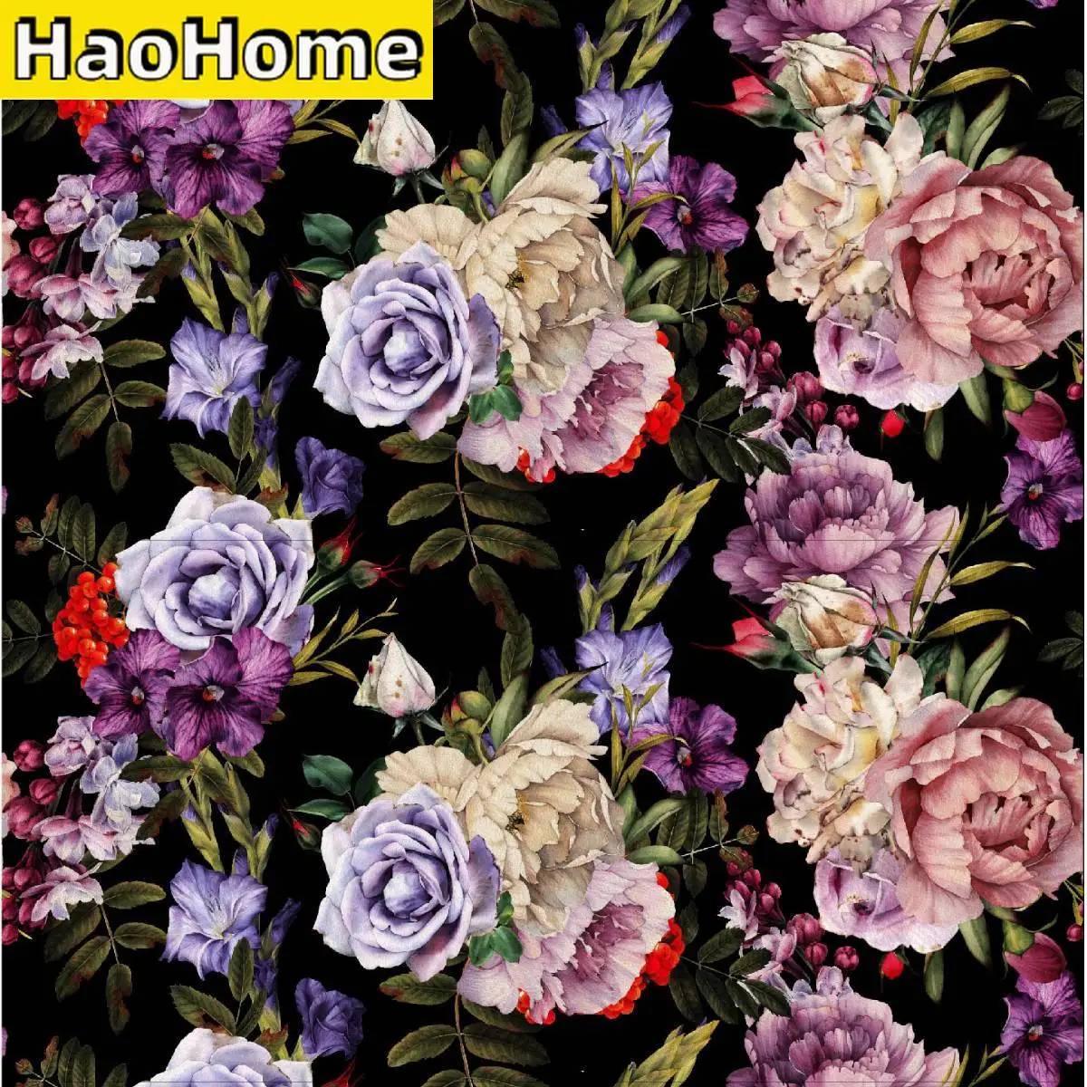 Purple Pink Flower Peel And Stick Wallpaper Watercolor Waterproof