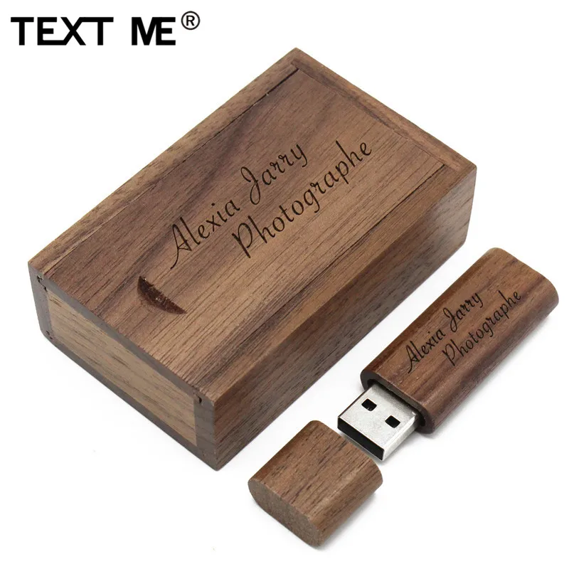 TEXT ME подарок флешка деревянный + коробка персонализированный логотип usb флэш