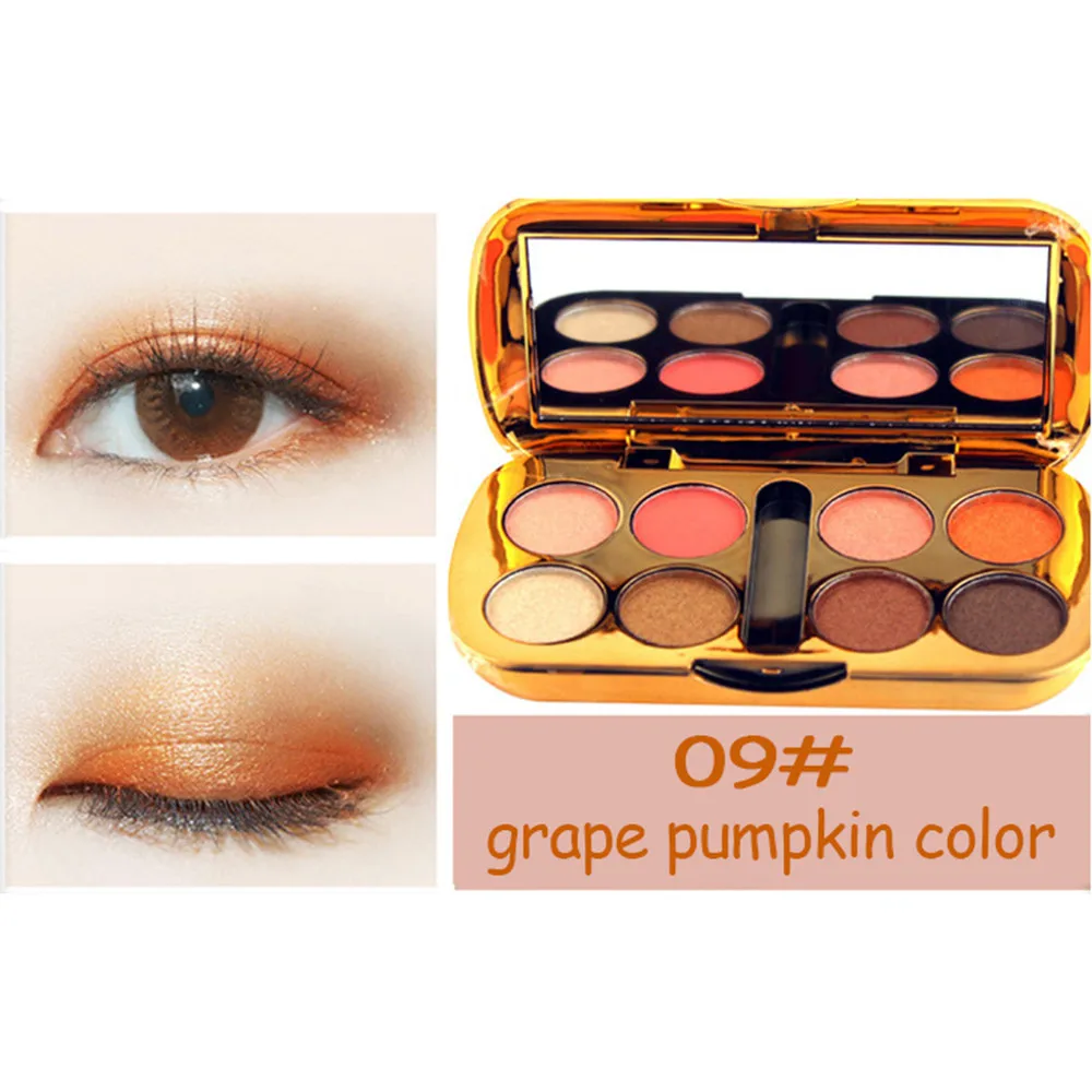 Eyeshadow Palette 8 Colors Cosmetic Powder Smoky Eyeshadow Palette Makeup Set Matt Available metal eye shadow D301025 - Цвет: C