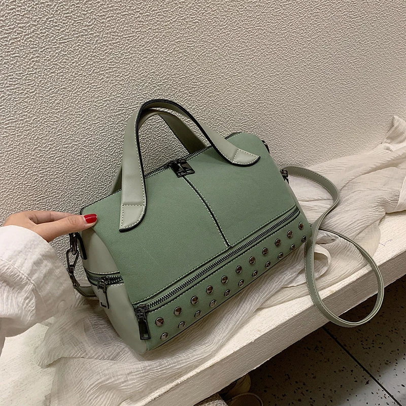 

Elegant Female Big Tote bag 2019 Casual Fashion New Quality PU Leather Women's Designer Handbag Rivet Shoulder Messenger Bag