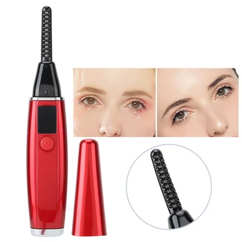 

Electric Eyelash Curler Red Fashionable Heating Eyelash Curler Two Gears Convenient Lasting Styling Charging Heating Tool