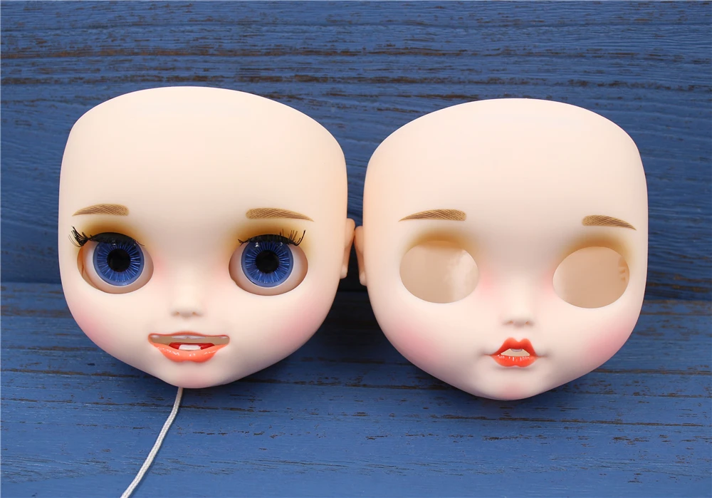 Neo Blythe Doll Matte Faceplate with Makeup, Mouth & White Skin 6