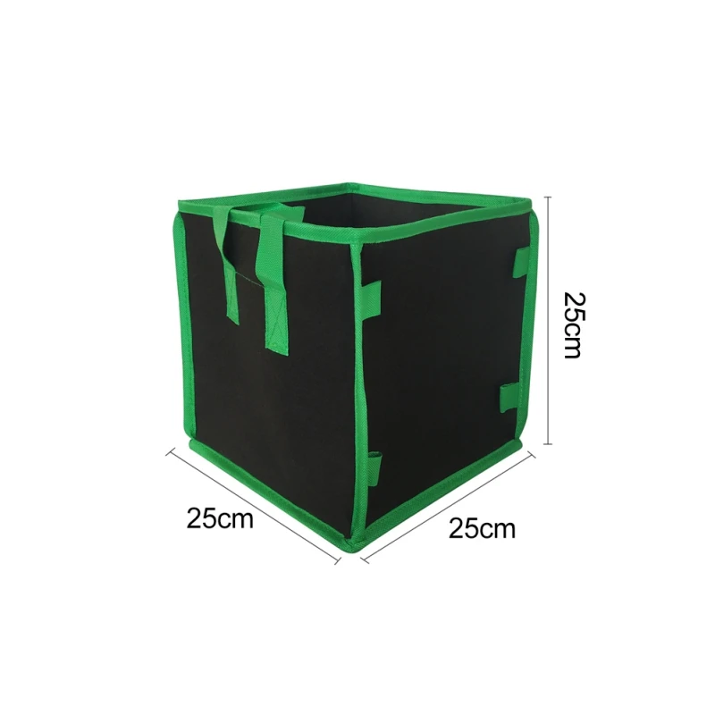 Переносной для растений Контейнер квадратный нетканый растительный мешок с двойной ручкой черный садовый инвентарь - Цвет: A