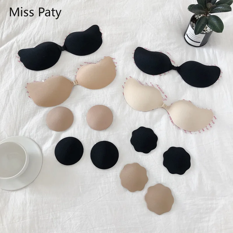 

NEW Strapless Invisible Silicone Stick On Bra Magic Push Up Nude Backless Self Adhesive Plus Size Butterfly Brassiere For Women