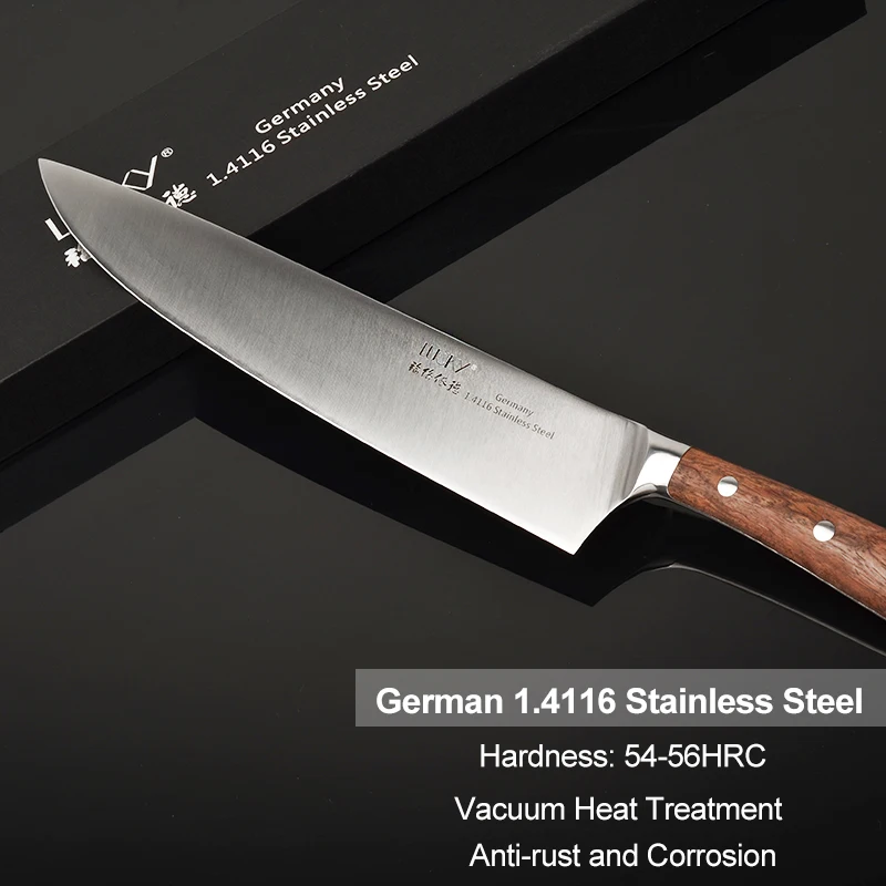 Steak Knife Kitchen Chef Slicing Meat German 14116 Steel Wood Handle Vacuum  Heat