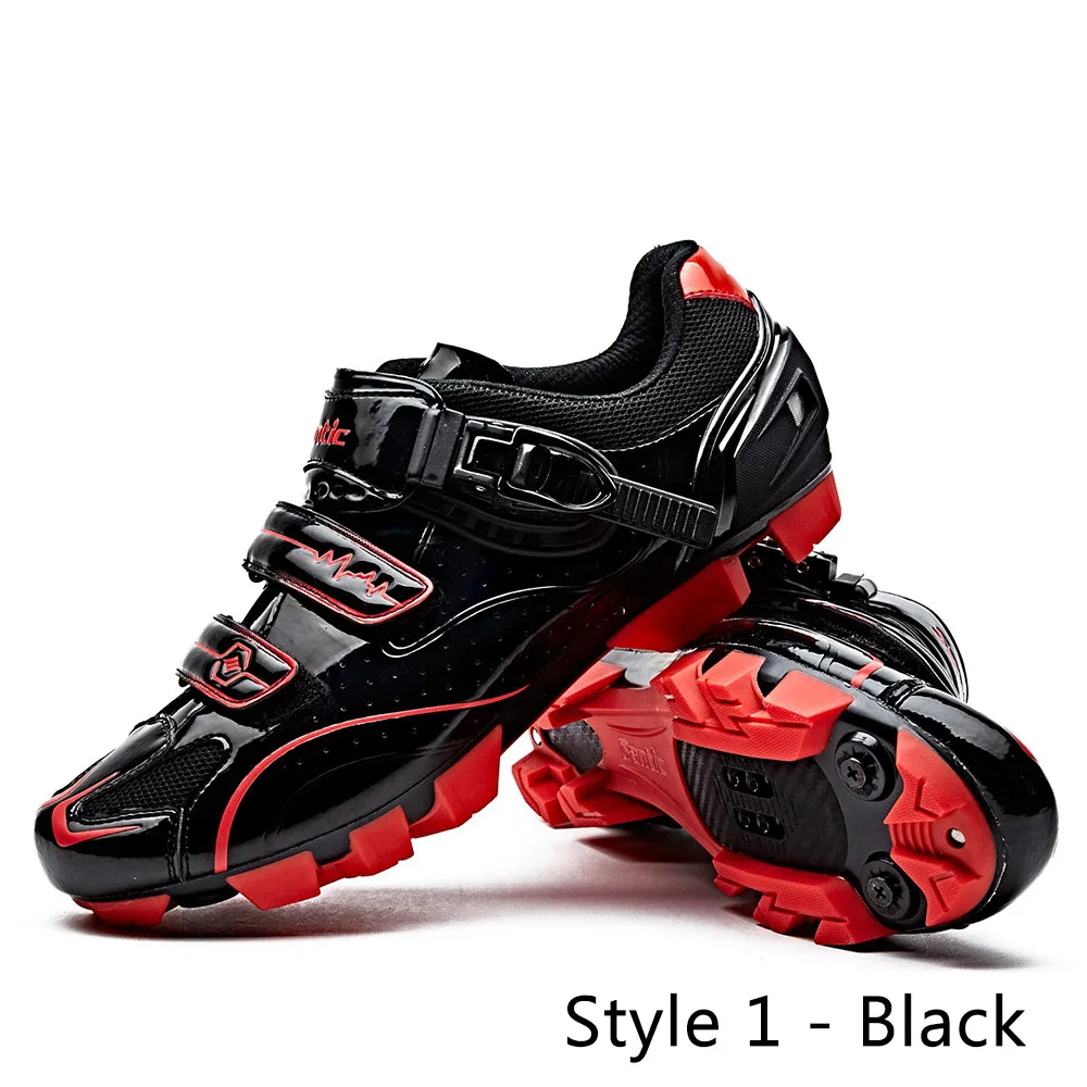 Style 1-Black Santic 4 стиля Pro MTB велосипедная обувь для горного велосипеда самозакрывающаяся обувь Нейлоновая подошва мужские wo мужские гоночные кроссовки Zapatos Ciclismo - Цвет: Style 1-Black