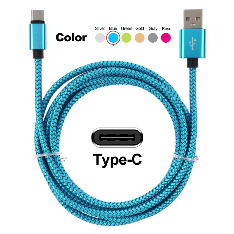 Кабель usb type C для samsung S10 S9 S8 Быстрая зарядка type-C мобильный телефон зарядный провод USB C кабель для Xiaomi Mi9 A2 Redmi Note 7 - Цвет: blue