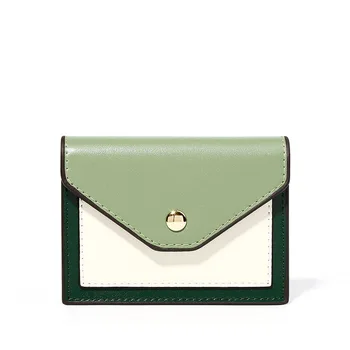 

2020 Vintage Short Ladies Coin Purse PU Leather Korean Stitching Buckle Multifunction Card Package Mini Wallet Minimalist Wallet