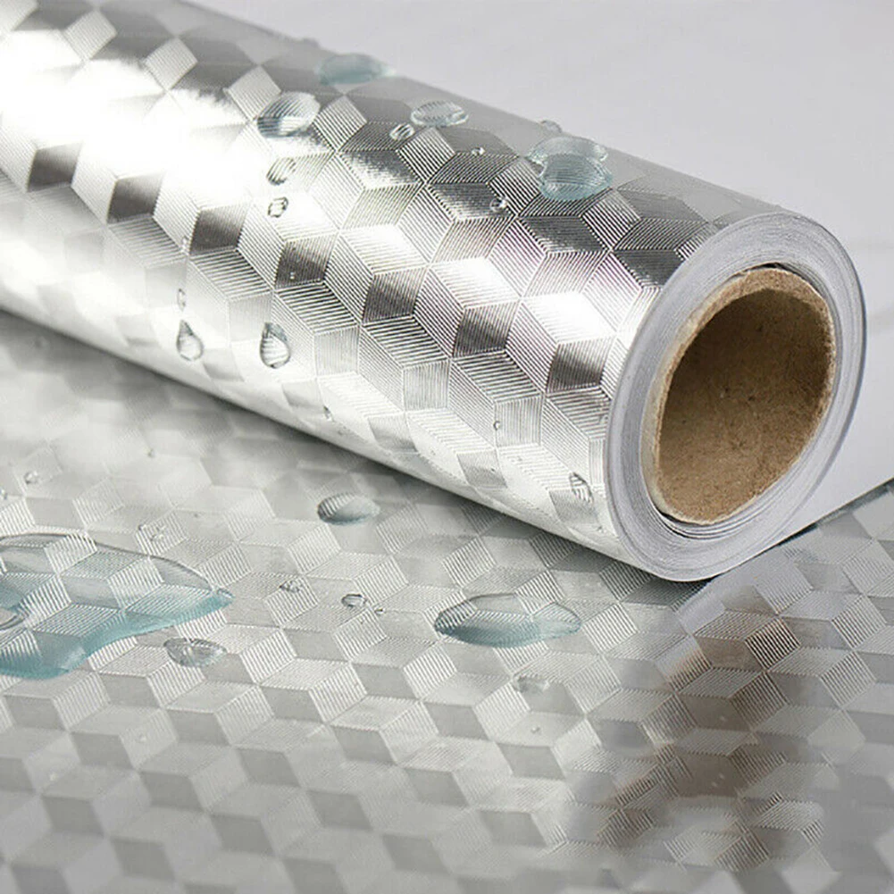 Waterproof Oil-Proof Aluminum Foil Wall Sticker Home Kitchen Decor Self Adhesive Papers Stove Accessories | Дом и сад