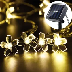 Guirlande solaire à 100LED Sakura, 12M, imperméable conforme à la norme IP65, luminaire décoratif d'extérieur, idéal pour une pelouse, noël ou nouvel an 