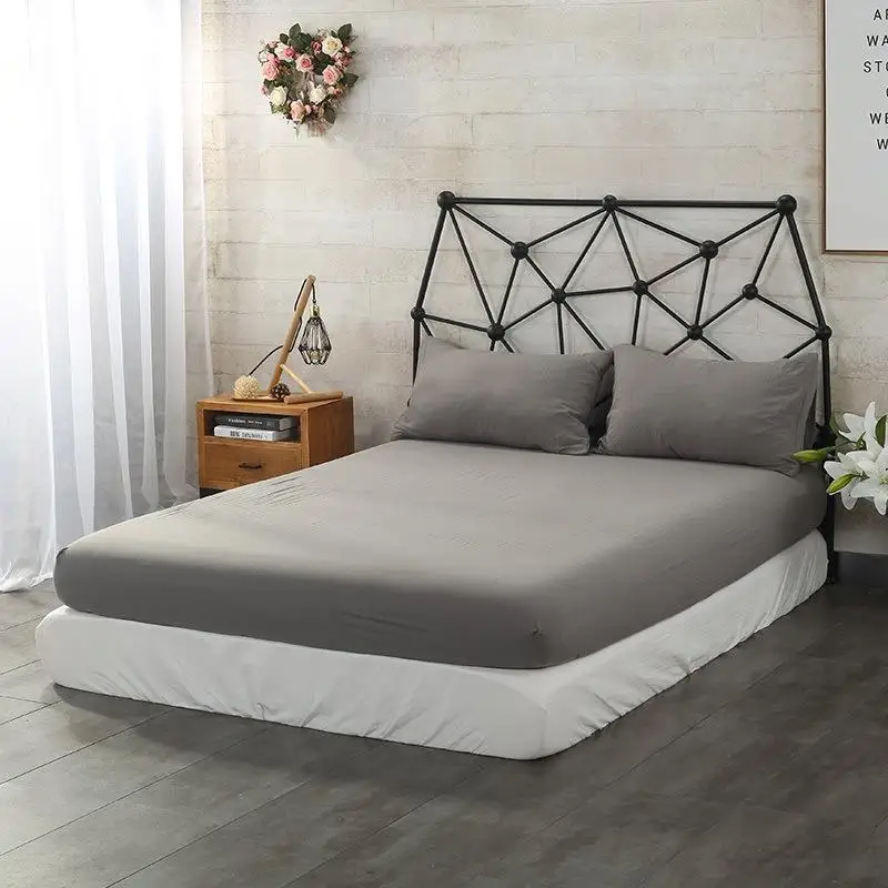 Fitted-Sheet-Mattress-Cover-Solid-Color-Sanding-Bedding-Linens-Bed-Sheets-With-Elastic-Band-Double-Queen (2)_conew1