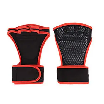 

1 Pair Fitness Glove Anti-slip Hand Grips Pad Palm Protect Wrist Support Wrap Strap Gloves Gym Train Weight Lifting Accessories
