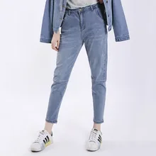 Женские джинсовые брюки больших размеров, весенние шаровары с высокой талией, брюки, женские хлопковые джинсовые брюки, укороченные джинсы-карандаш Mujer, брюки