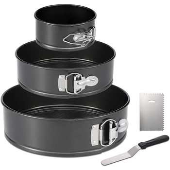 

Spring Form Pan Cake Pan Detachable Bakeware Round Baking Pans with Paper Liner for Baker 4Inch 7Inch 9Inch
