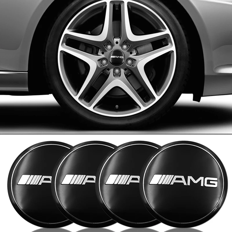 

4 PCS Car sticker Car Wheel Center Hubcaps Badge Sticker For Mercedes benz AMG A B R G Class GLK GLA C200 E200 C200L car styling