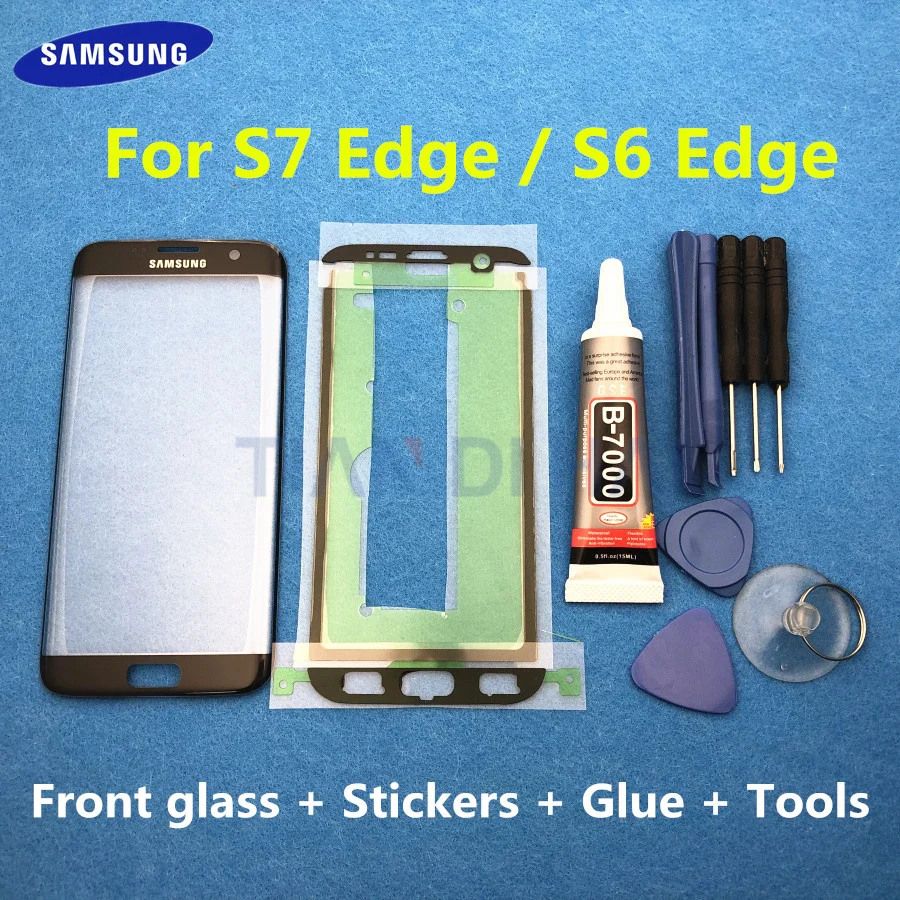 Передняя внешняя стеклянная крышка объектива Замена для Samsung Galaxy S7 Edge G935 G935F G935FD S6