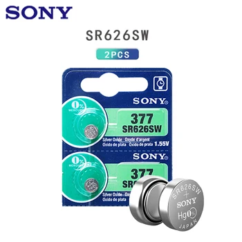 

2pcs NEW SONY Original 377 376 177 SR626SW 626 SR626 V377 AG4 Watch Battery Silver Oxide Button Coin Cell MADE IN JAPAN