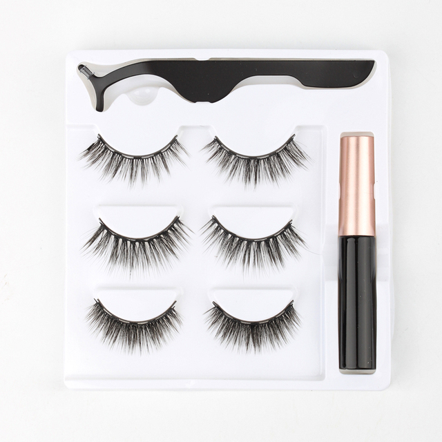 Eyelashes 3D Mink Eyelashes Magnetic Eyeliner Magnetic 3D Lash Short False Lashes Lasting Handmade Eyelash Makeup Tools