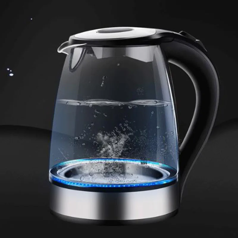 Электрический чайник-изготовлен из высококачественного стекла и не содержит бисфенол, 1,8 л с автоматическим отключением, защита от вскипания, нержавеющая сталь